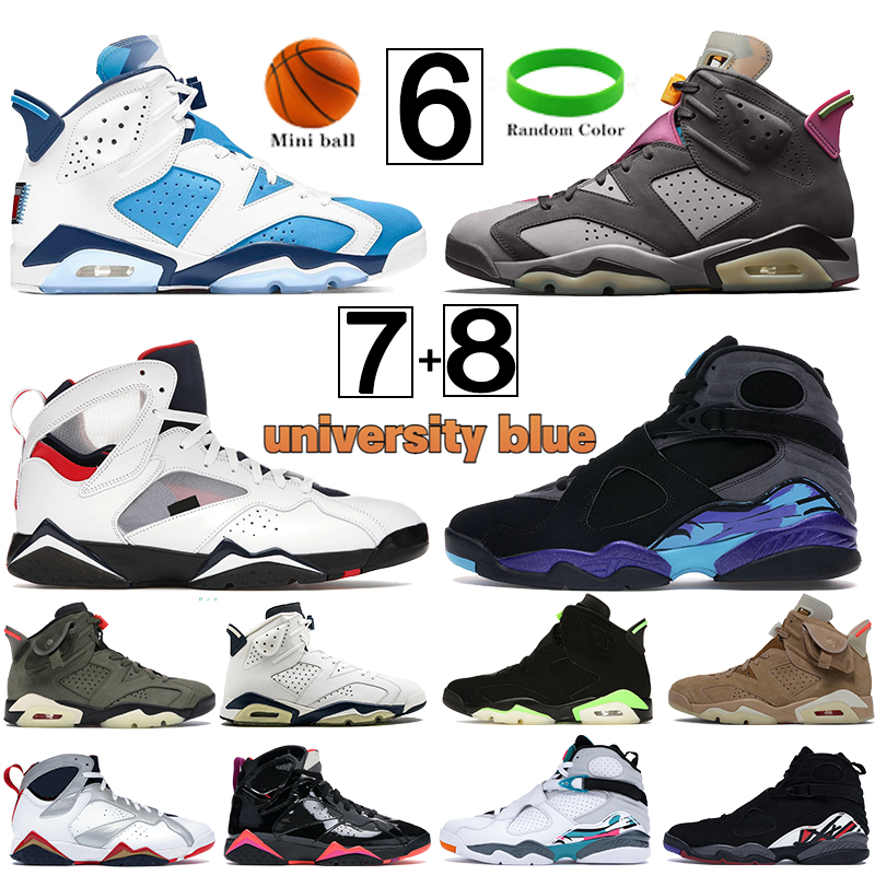 

2021 Bordeaux University Blue 6 6s men basketball shoes 7 7s bordeaux UNC DMP paris olympic 8 8s aqua south beach Mens sneakers, 33 7s goldeng moments