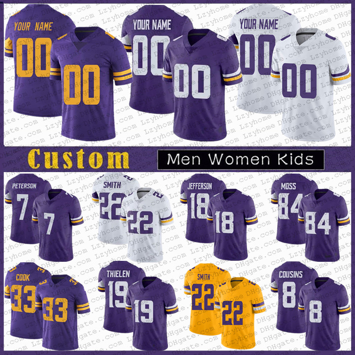 

18 Justin Jefferson 33 Dalvin Cook 19 Adam Thielen Custom Football Jerseys mINnEsoTas patrick Adrian Peterson Randy Moss vIkInGes kirk Cousins Christian Darrisaw, My store(lzyhome)