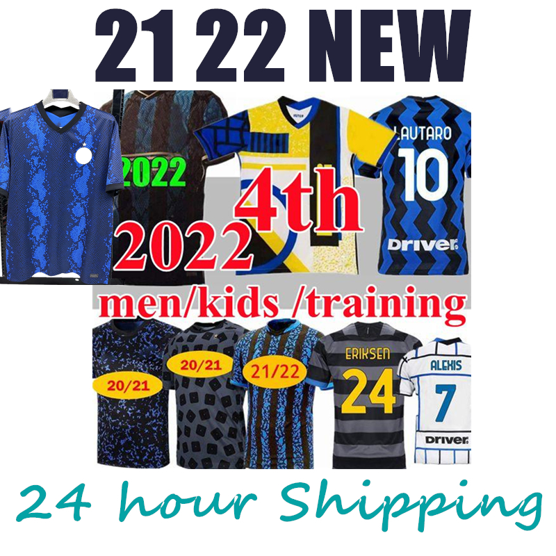 

2021 2022 Inter 4th LUKAKU LAUTARO ALEXIS soccer jerseys 20 21 22 Milan VIDAL BARELLA MEN Kids kits jersey training man shirts top, White;black
