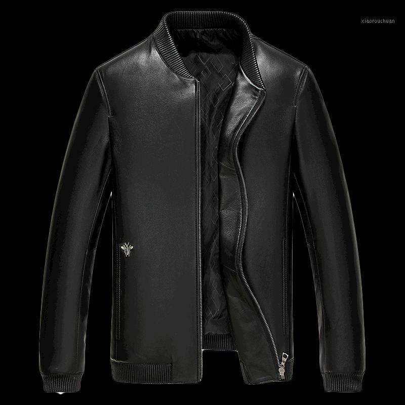 

Men's Leather & Faux Man Clothing 2021 Short Self-cultivation Trend Jacket Wear Autumn Loose Coat, Black