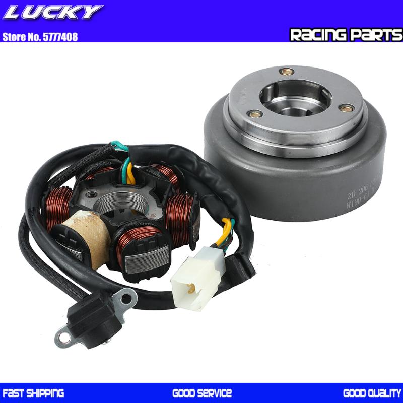 

190cc Motorcycles Ignition Magneto Stator Flywheel Kit For ZongShen Z190 W190 1P62YML-2 Electric Start Engine Dirt Pit Bike Atv Pedals