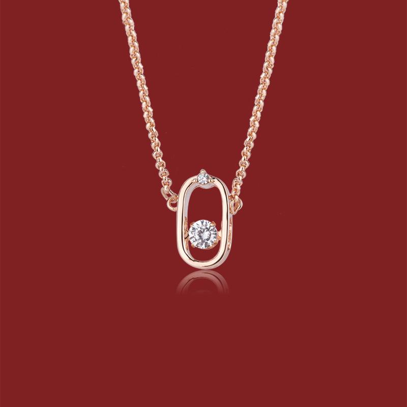 

The 952 Sterling Silver Oval Heart Necklace Is Made Of Crystal Clavicle Chain Pendant Necklaces