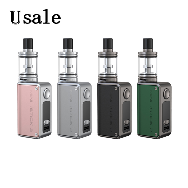 

Eleaf Mini iStick 2 Kit 25W Mod Built-in 1050mAh Battery with 2.5ml GS Air 4 Tank New GS-A 0.8ohm Coil VV VW Vape Device 100% Original, Grey