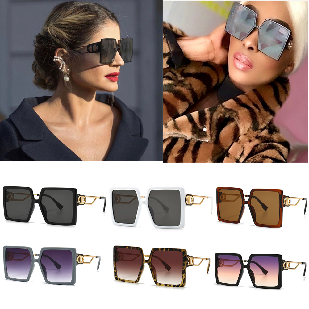 

Vintage Oversized fashion Sunglasses Women Sunglass Eyewear feminino Big Shade UV400 new design with box