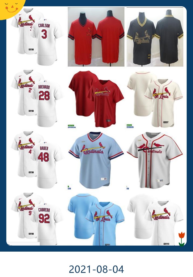 

Men Women Youth 28 Nolan Arenado 48 Harrison Bader 92 Genesis Cabrera 3 Dylan Carlson Custom Baseball Jersey Blank white red blue gray, Blue;black