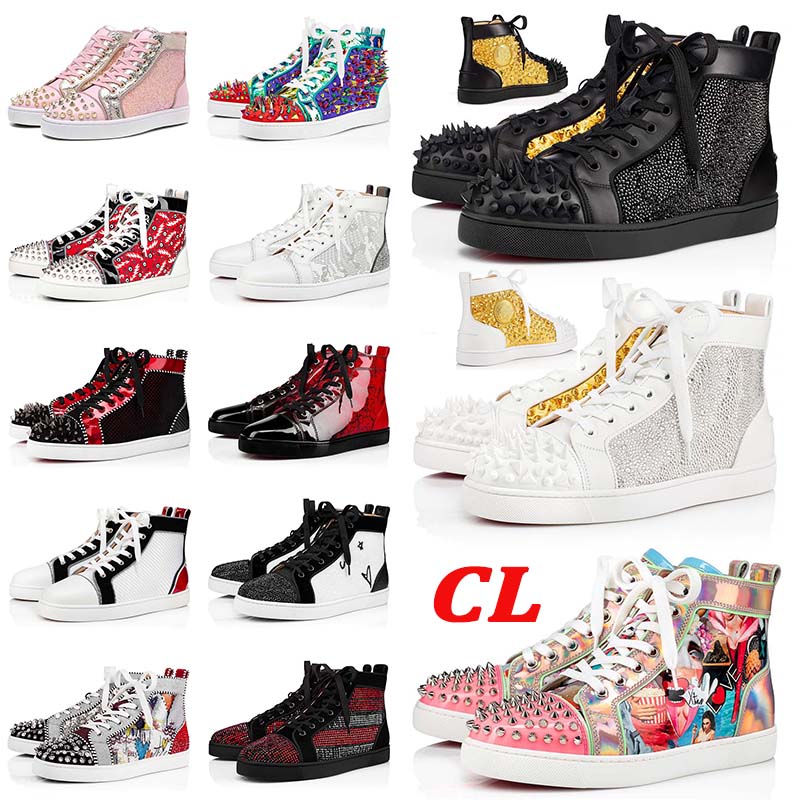 

Fashion Red Bottoms Shoes Mens Womens Platform Designer Sneakers Triple Black White Pink Luxurys Designers Vintage Spikes Loafers Bottom Casual Trainers, B35