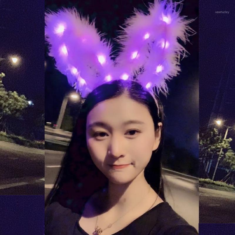 

Party Decoration LED Light Up Headband Gift Holiday Glow Supplies Plush Ear Glowing Hair Band Headwear M