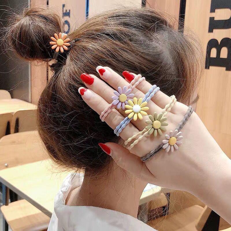 

Hair Clips & Barrettes 1Pcs Women Girl Flower Shape Small Rubber Band Rope Ring Headband Accessories, Golden;silver