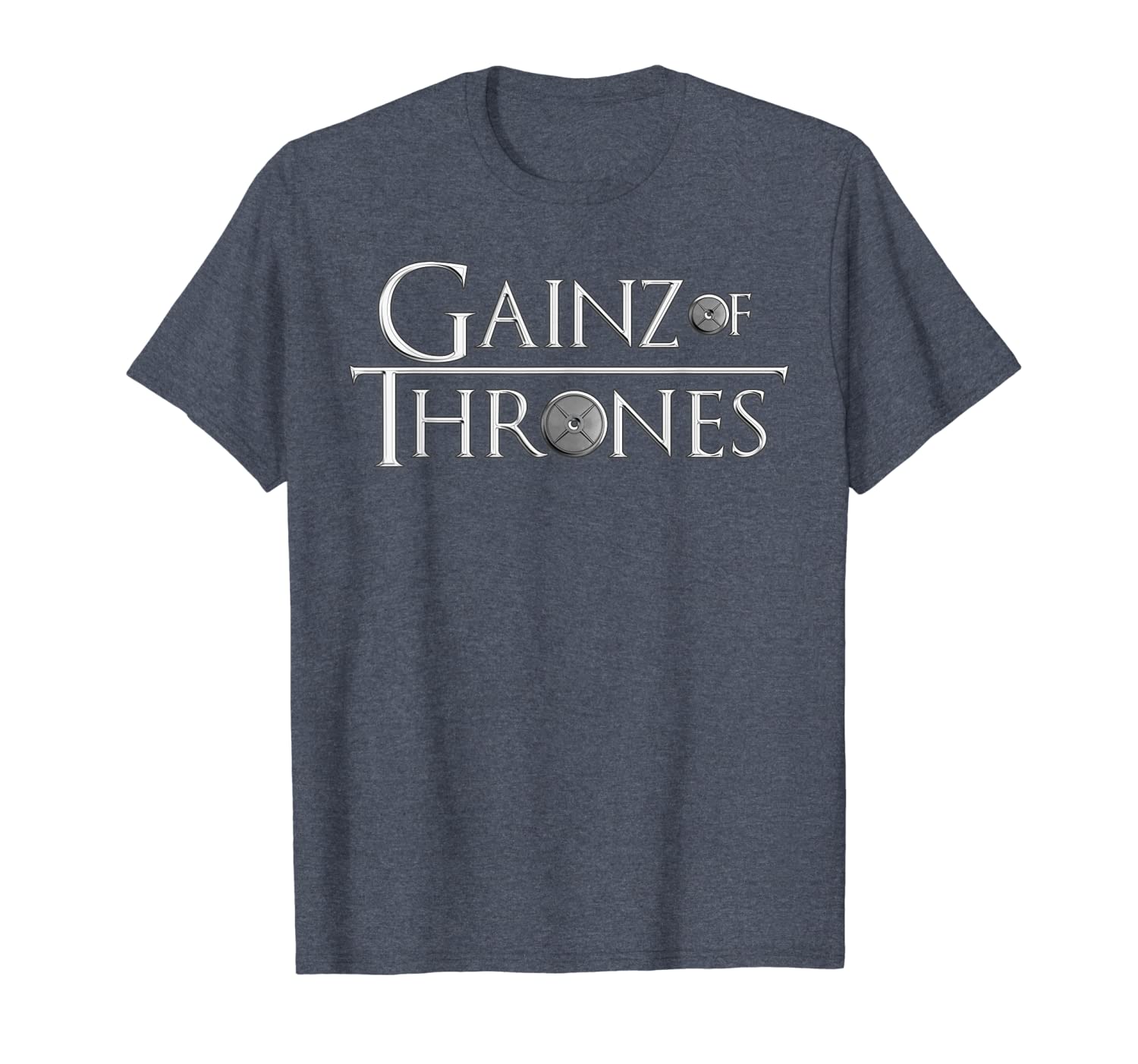 

gainz of thrones: funny fitness gym parody t-shirt, White;black