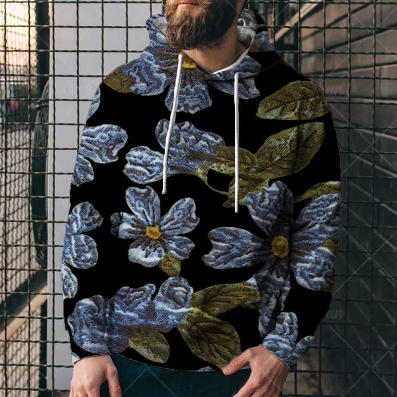 

Men's Hoodies & Sweatshirts Loose Hooded Sweater 3D Printing Pattern Digital Sweatshirt, Black