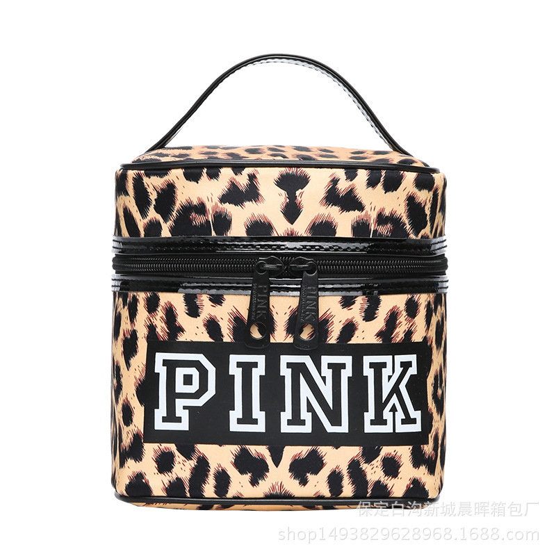 

New Luxurys Bagspink 2020 Bag Women's Fashion Portable Cylinder Cosmetic Bag Travel Wash