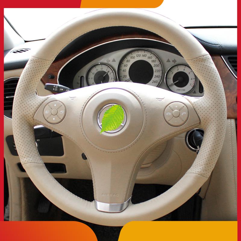 Suede & Leather Steering Wheel Cover For Mercedes-Benz GLK300 SLK350 SLK200 SLK280 CLS260 SLK320 350 200 Car Accessories-image-736346494