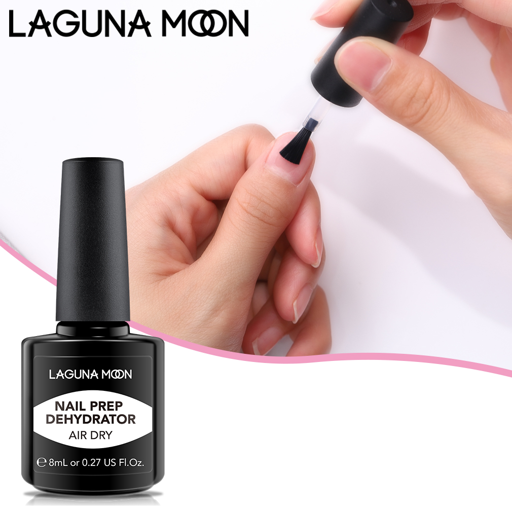 

LAGUNAMOON Nail Prep Dehydrator Nails Primer Soften Cuticle Remover Shiny No Wipe Top Coat Base Coat Matte Top Gel Polish 8ml, Red;pink