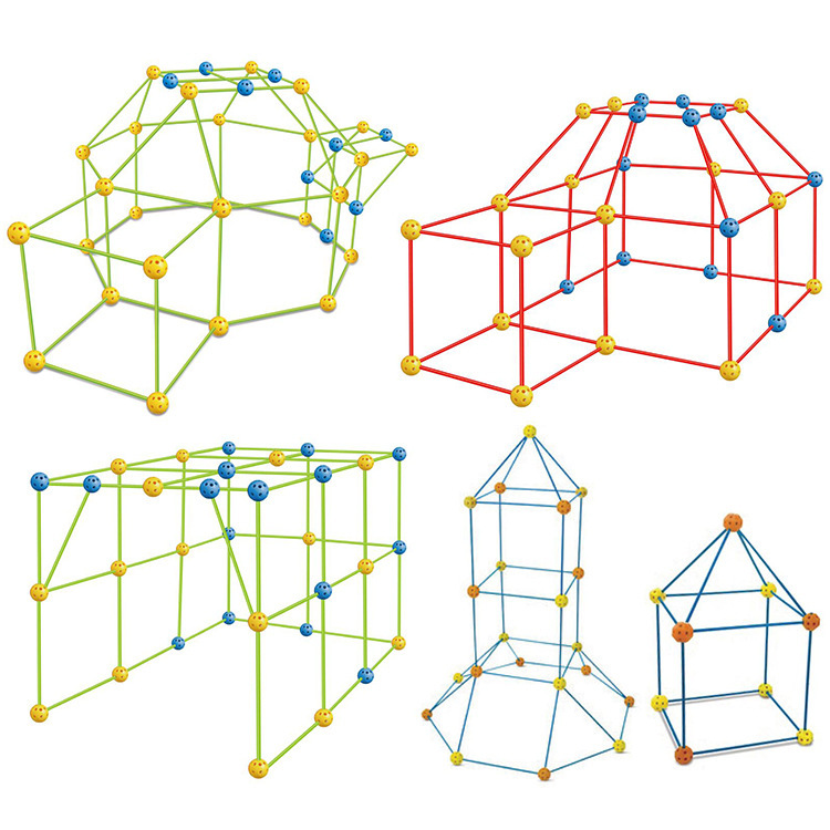 

Kids Construction Fort Building Castles Tunnels Tents Kit DIY 3D Magination Cultivation Play House Assemble Toys