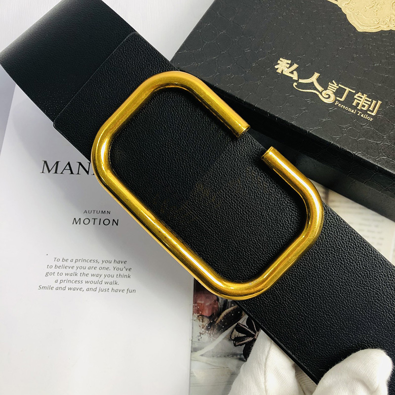 

Lady v Signature Fashion Belt Smooth Calfskin Designers Women Belts Gold Black Red Hardware Top Quality with Box, Black;brown