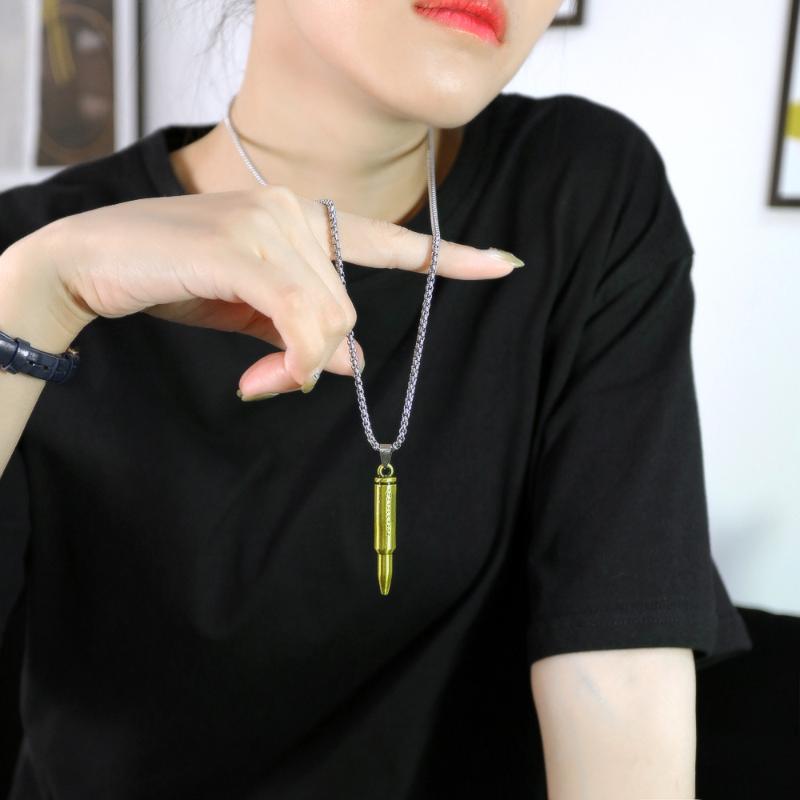 

Pendant Necklaces Jewelry 2021 Trend Stainless Steel Women's Neck Chain Golden Retro Personality Bronze Men'S 72Cm Pendants