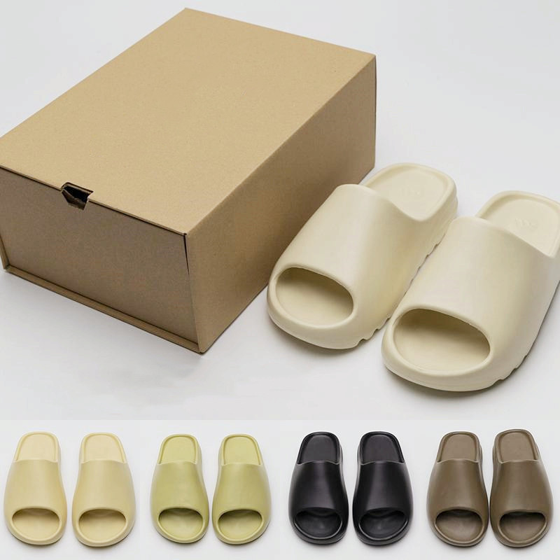 

2021 Top Quality Slides Graffiti Bone Resin Desert Sand Slippers Summer Brown Flat Men Women Fashion Beach Foam Runner size 36-45, Black