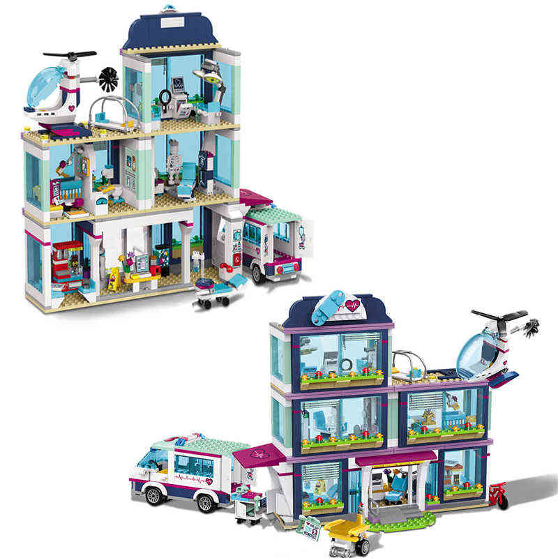 

932pcs Heartlake City Hospital Model Building Blocks Compatible Girls Friends Bricks With Figures Toys For Children Gifts Y1127