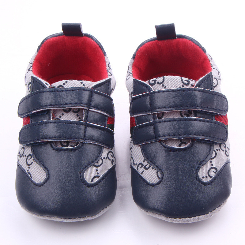 

Baby Girls Boy Shoes Sneakers Crib Shoes Newborn Infant PU Leather Footwear Baby Girl First Walker Shoes 0-18Months, Gray