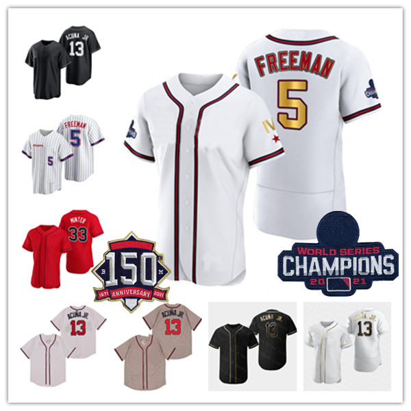 

Atlanta 28 Matt Olson WS Champion Jersey Austin Riley Eddie Rosario Ronald Acuna Jr Dansby Swanson Ozzie Albies Hank Aaron Orlando Arcia Marcell Ozuna Dale Murphy Kid, Men flexbase navy with champs and 150th