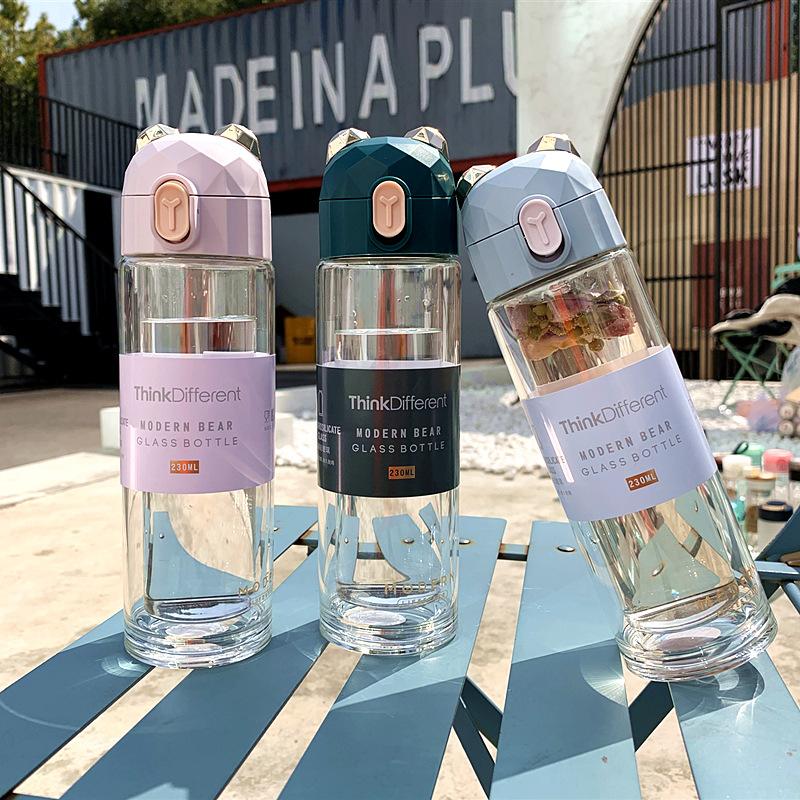 

230Ml Glass Cup Frosted Colorful Gradient Color Cat Water Gift Moet Wine Glasses