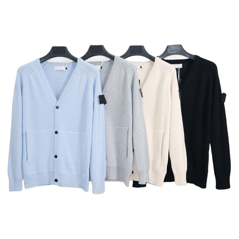 

2022 Autumn New Island V-neck Ccp Cardigan Couple Knitted Sweater Jacket Stone Casual Logo Long Sleeve Sweatshirt