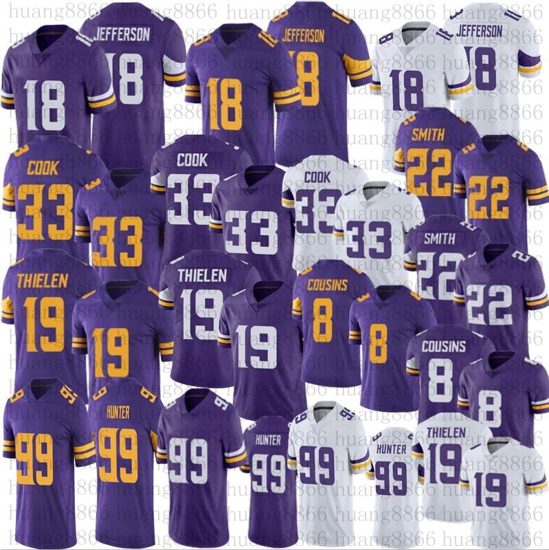 

Men women youth football 18 Justin Jefferson 4 Dalvin Cook 19 Adam Thielen Danielle Hunter Kirk Cousins Harrison Smith Stitched Jersey, As