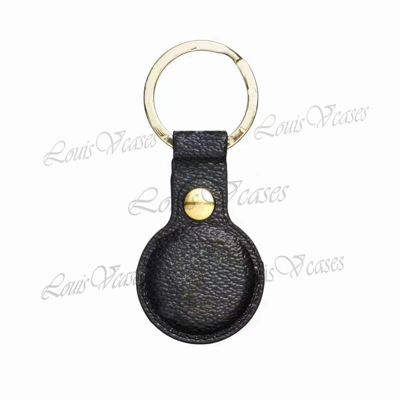 

2021 Top fashion cases for AirTag case PU leather key chain Anti-lost device protective cover Air Tag shell, #1 brown big flower