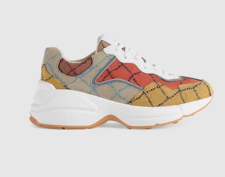 

2021 Luxury Designer Multicolor series Rhyton Men Women Casual Shoes Sneakers With Box size 35-45, Color 3