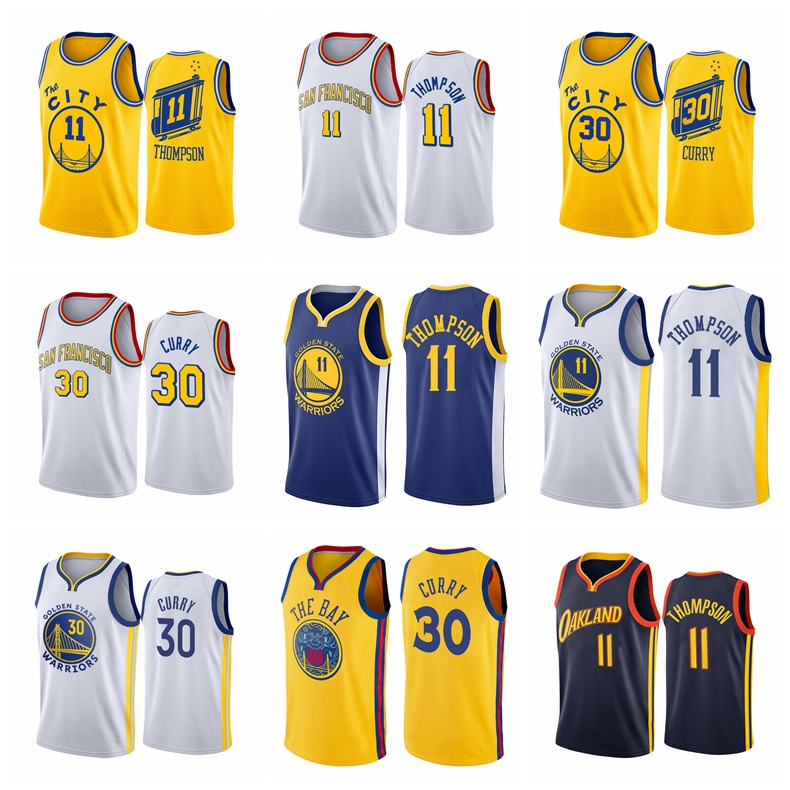 

2020-21 GoldenStateWarriorsMEN Stephen Curry Klay Thompson Royal Icon New Uniform Basketball Jersey, Black