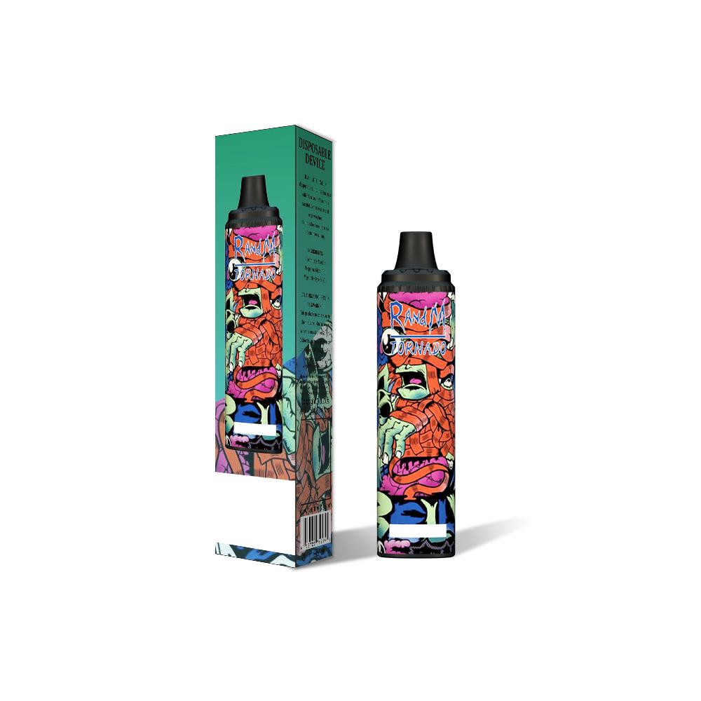 

Original RANDM TORNADO 6000 PUFFS E Cigarettes Disposable Vape Pen Device Pod 12ml 850mah Battery Rechargeable Type-C Port Air-Adjust Flow