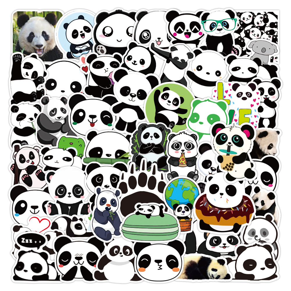 

50PCS Cartoon Panda Lot In Wall Stickers Graffiti For Bottle Motorcycles Furniture Children's Toys Luggage Skateboards Lable
