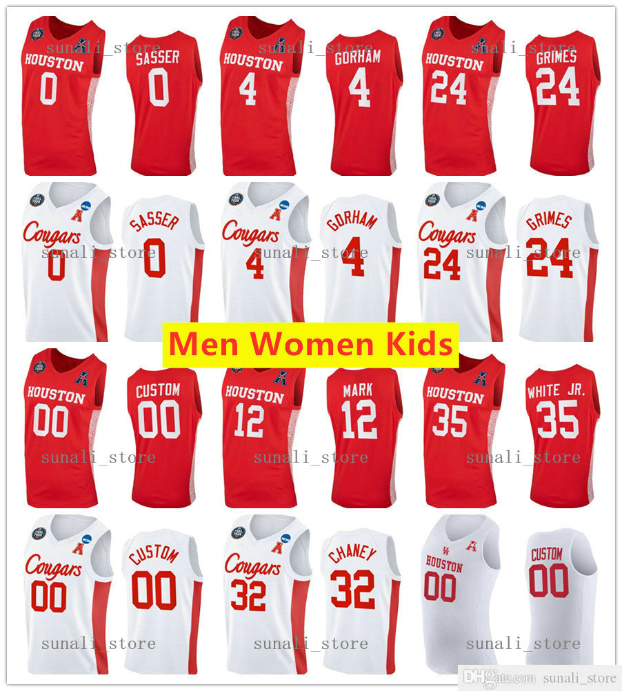 

NCAA Cougars College Basketball Jersey 32 Reggie Chaney 4 Justin Gorham Quentin Grimes 35 Fabian White Jr. 2 Caleb Mills 1 Jamal Shead 55 Brison Gresham 5 Cameron Tyson, Men white