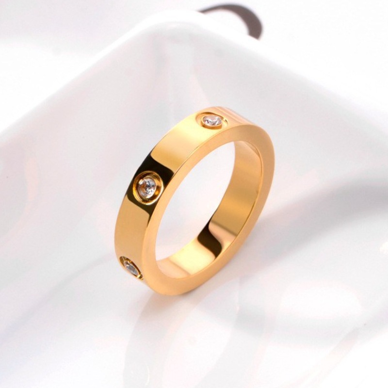 love screw ring women men band rings classic luxury designer jewelry Titanium steel Alloy Gold-Plated Three-layer electroplating 3A zircon -5/6/7-image-755771006