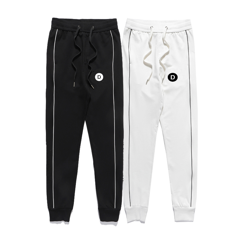 

Mens pants joggers paris style Casual couple Breathable Embroidery Letter sweatpants Size M-2XL, Black