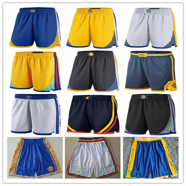 

Golden State Warriors Basketball Shorts Stephen 30 Curry 11 Thompson 33 Wiseman 2021 City Swingman Pants Edition Performance Men Short, Black