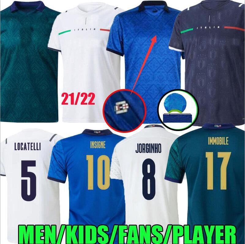 

euro final 2021 Italy soccer Jerseys INSIGNE champions 21 22 Immobile Jorginho BONUCCI verratti Chiesa LOCATELLI kids kit maglie da calcio f, Black;yellow