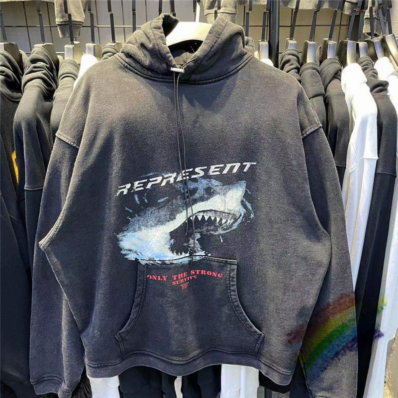 

Vintage Hoodie Men Women 1 High Quality Sweatshirts Pullover BLACK Hooded
