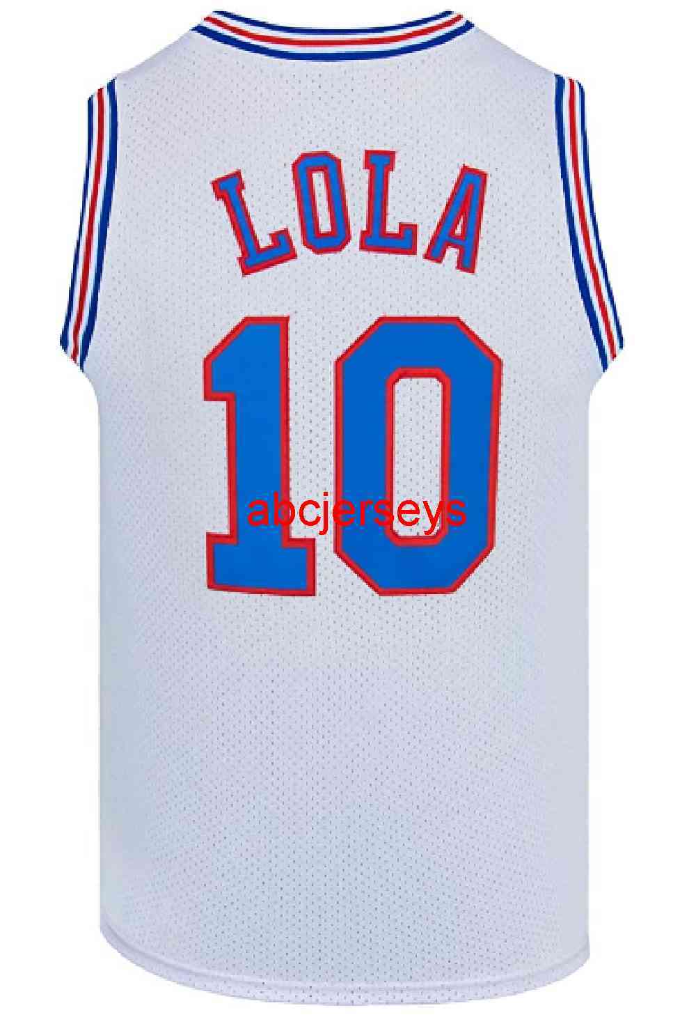 

#10 Lola Bunny Space Moive Jersey Shirts White/Black/Blue/Red Basketball Jerseys XS-6XL