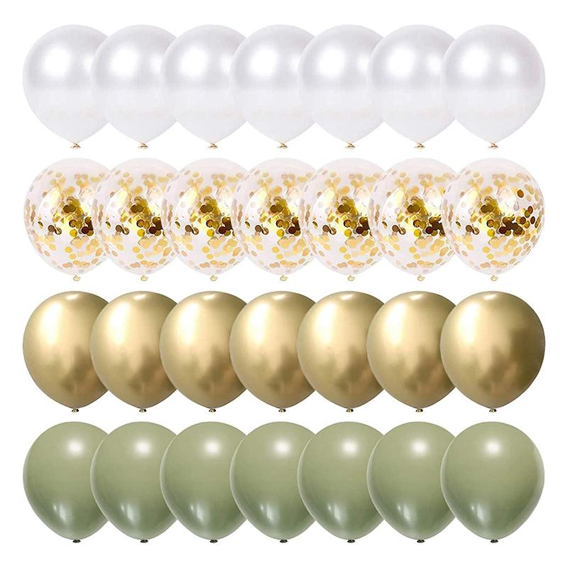 

Party Decoration 1Set Balloons Eucalyptus Pearl White Gold Confetti Balloon Wedding Baby Shower Olive Green Birthday Decorations