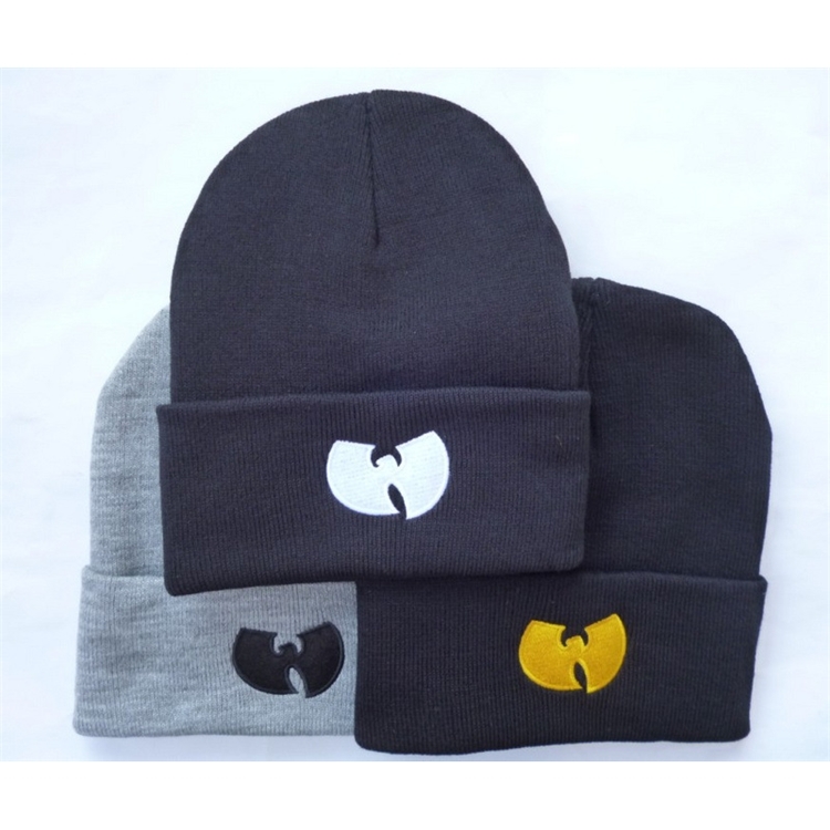 

Beanies sale Online Wutang embroidered knitted hat hip hop Ski Hat Pullover men's and women's winter, Black yellow label