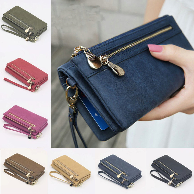 

Fashion Women's Portefeuilles Saai Pools Leather Wallets Double Rits Day Clutch Wallets Handbag Subsidies Handbags Carteira Feminina, Make up the difference