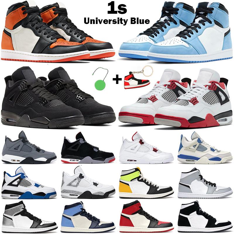 

New Men Women Basketball Shoes Jumpman 1s 1 High Og University Blue Twist 4s Fire Red Black Cat What Mens Trainer Sneakers Best Shoes 2021, 16