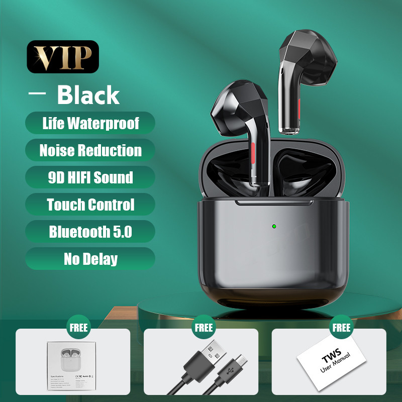 

TWS Mini Bluetooth 5.0 Earphones Type-C Charge Wireless Headphones With Mic Waterproof Headsets Noise Cancelling 9D HiFi Earbuds
