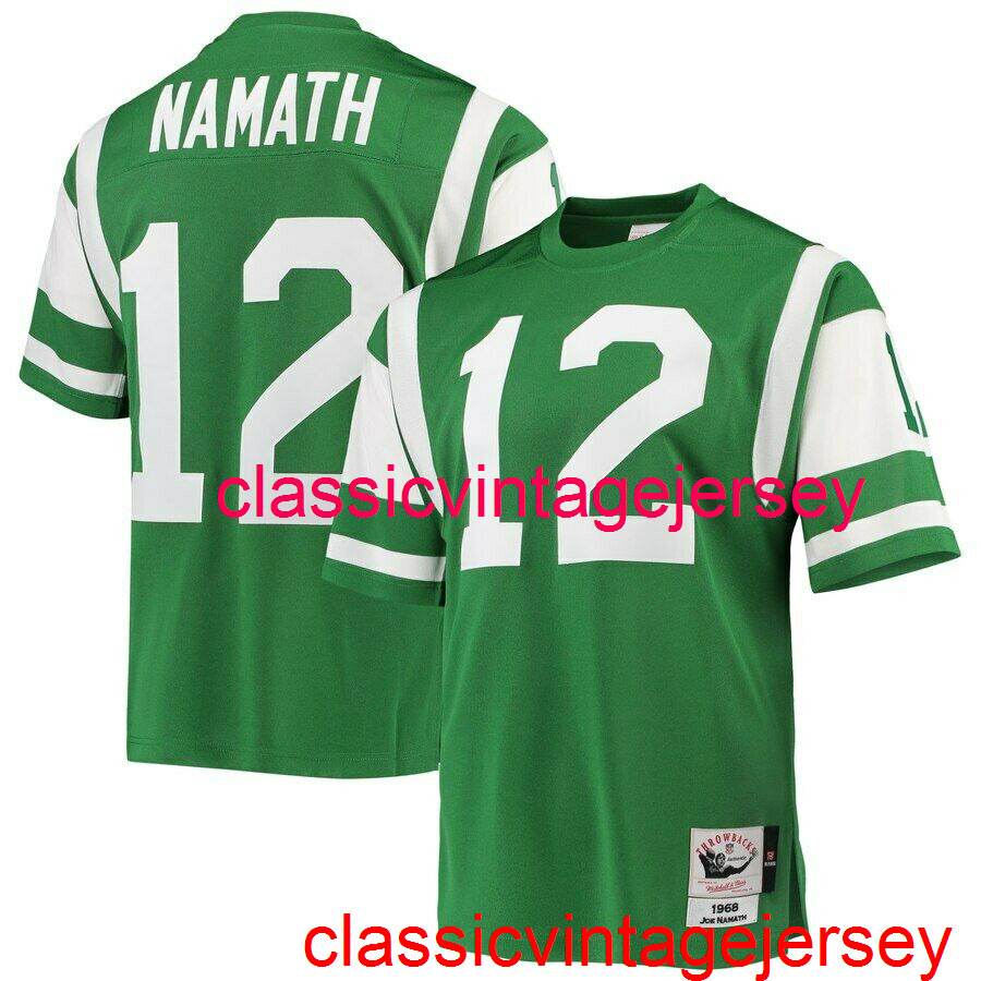 

Stitched Men Women Youth Joe Namath Mitchell & Ness 1968 Jersey Embroidery Custom Any Name Number -5XL 6XL, Green