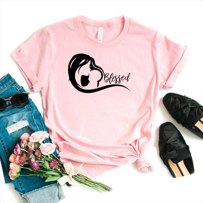 

blessed mom baby print and men t shirt womens women cotton casual funny for yong girl tee drop ship, White;black