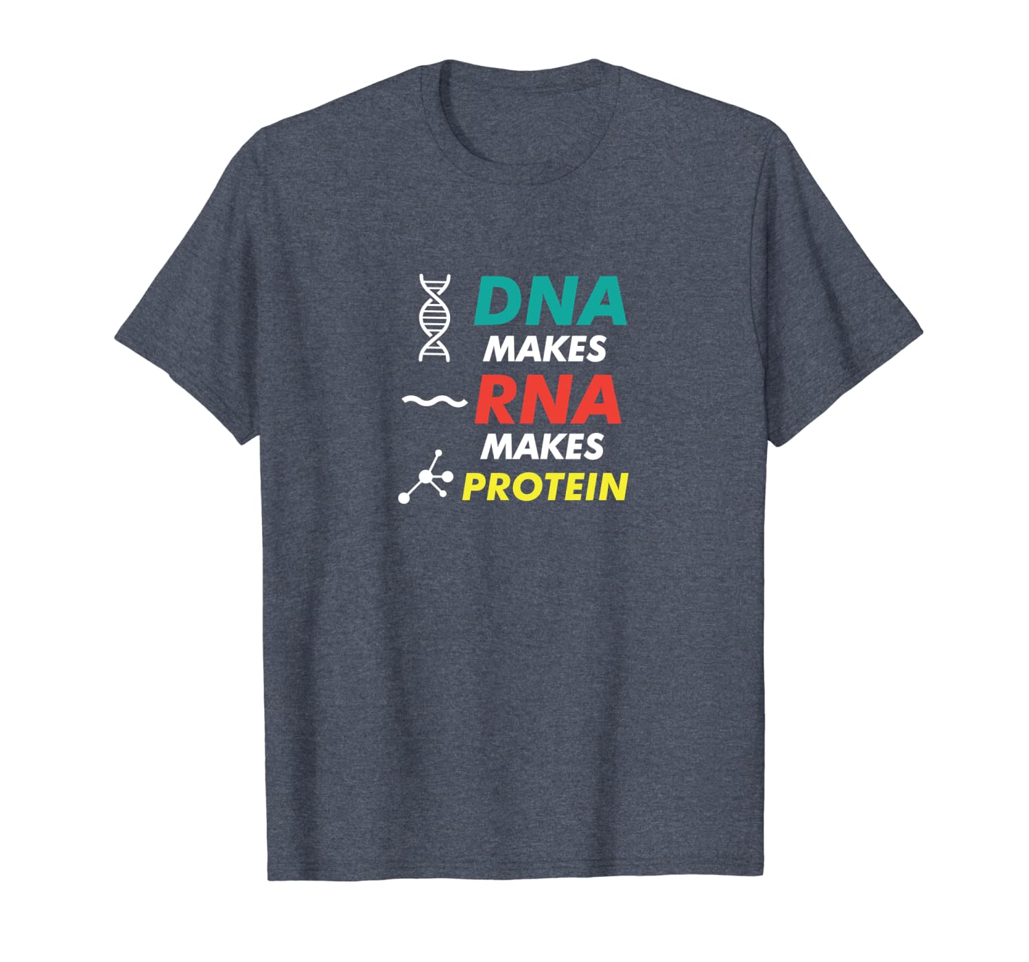

dna makes rna makes protein t-shirt, White;black