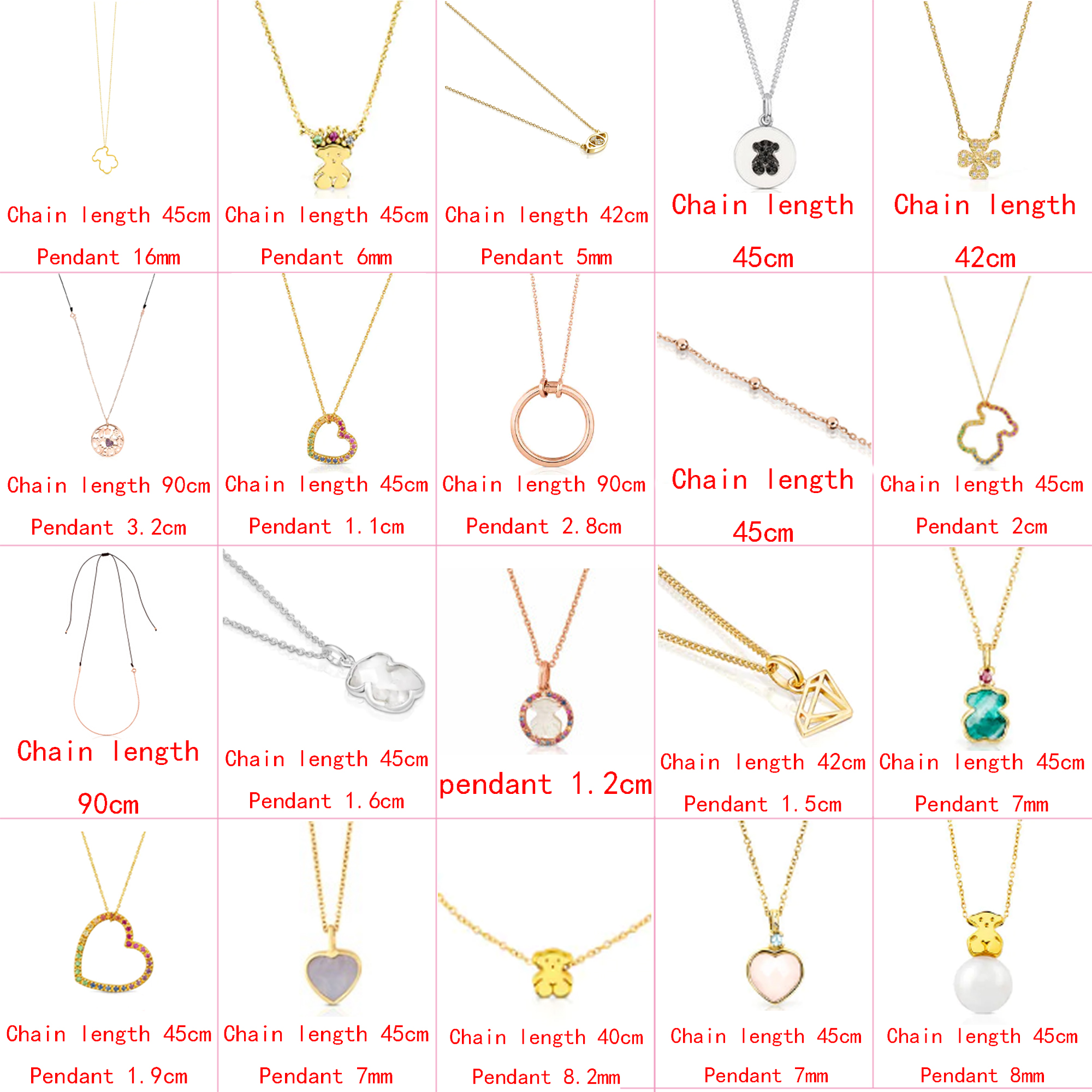

2021 new style 100% 925 sterling silver fashion classic Diy cute bear personality ladies fashion necklace wholesale factory direct sales