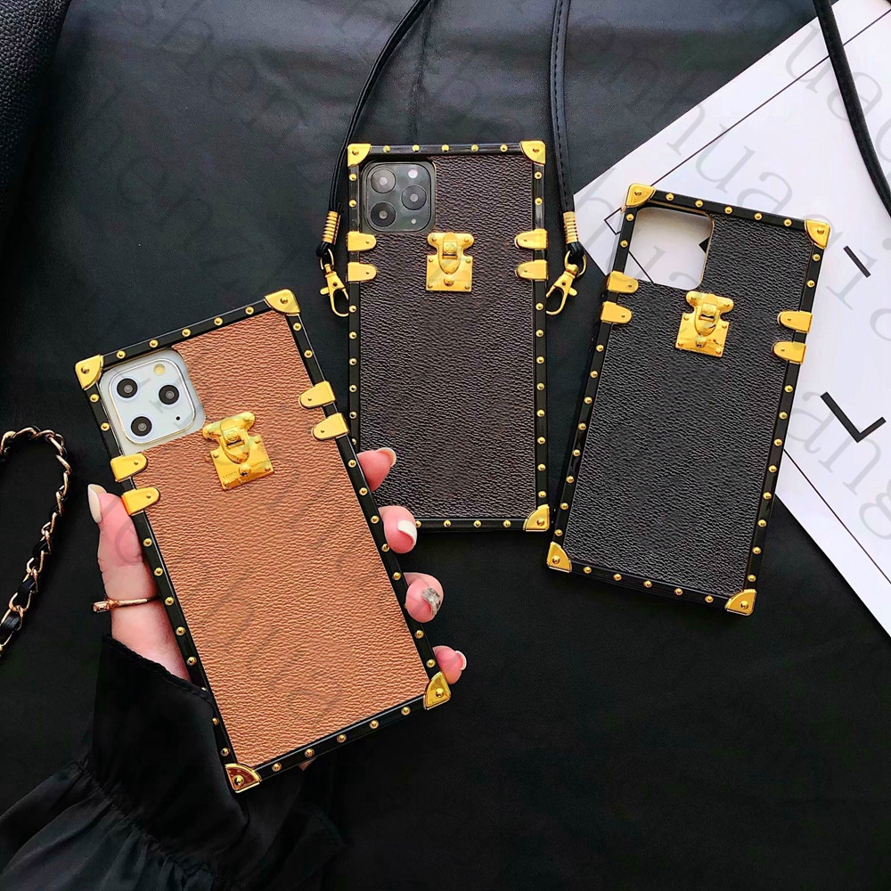 

Luxury Designer Leather Phone Cases For iphone 14 Plus 13 Pro Max 12 mini 11 XS XR X Fashion Design Square Classic Flower Back Cover Samsung Galaxy S21 S22 S23 Ultra, Gift box