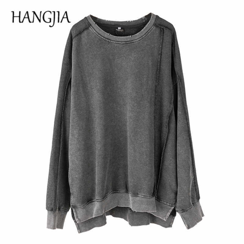 

Retro Distressed Pullover Sweatshirt Hip Hop Side Open Hipster Streetwear Hoodie Men Top Harajuku Oversized Sweatshirt for Men C0607, Gray